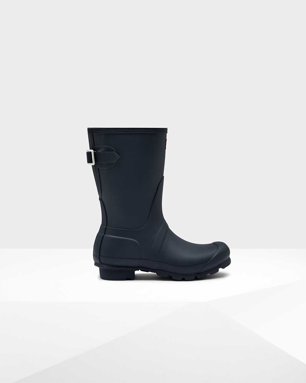 Botas De Agua Mujer - Hunter Original Short Back Adjustable Azul Marino - CBKQPW-514 - Azul Marino